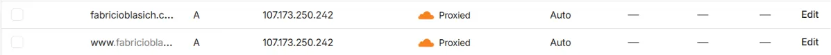 DNS records on Cloudflare