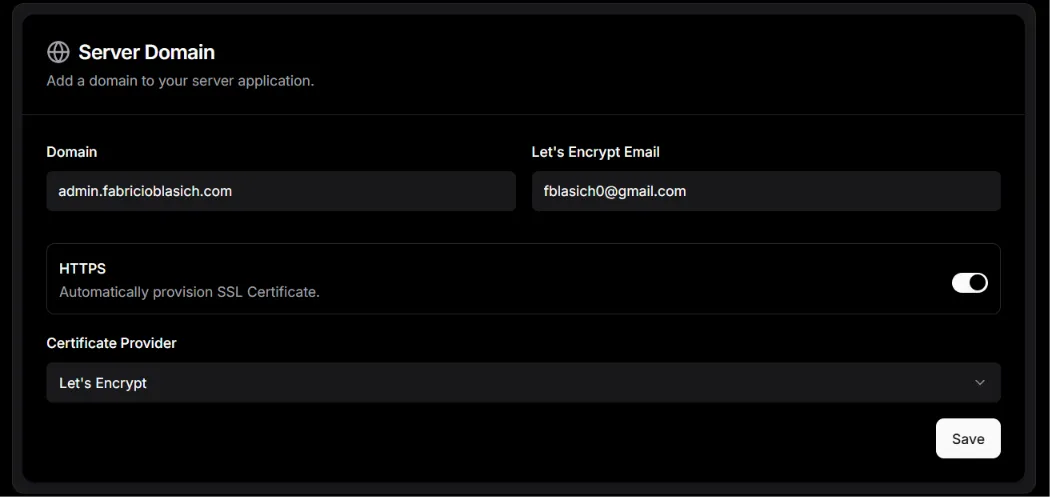 Dokploy domain configuration